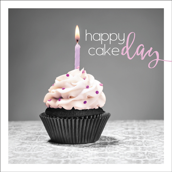 Premium Vector | Cute happy cake with one candle happy birthday card