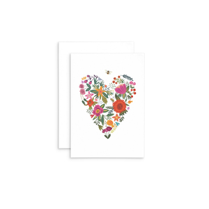 TB01 - Flowers in a heart shape - Bee Mini Card