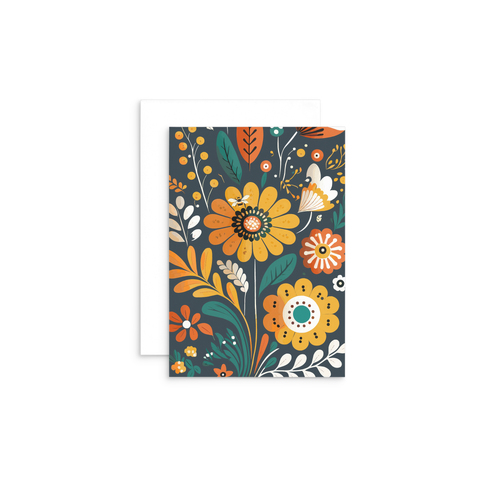 TB10 - Flowers on a dark background - Bee Mini Card